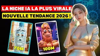 Miniature : Niche IA le plus viral de 2026 | Comment créer des vidéos 3D d’aliments et d’objets qui parlent