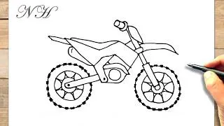 Miniature : Comment dessiner une ‎moto cross facile