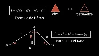 Miniature : Formule d'Al Kashi et formule de Héron