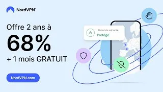 Miniature : La cybersécurité, 24h/24, 7j/7 : Obtenez -68% sur l’offre 2 ans à NordVPN + 1 mois GRATUIT 🌎