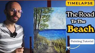 Miniature : Bike Ride to the Beach | Acrylic Painting Timelapse