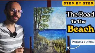 Miniature : Paint With Me | Bike Ride to the Beach | Acrylic Painting Tutorial
