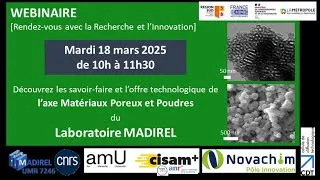 Miniature : Novachim - [WEBINAIRE] RDV Recherche & l'Innovation #9 avec le Laboratoire MADIREL - 18/03/2025