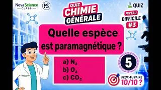 Miniature : Quiz Chimie Générale #3 🧪 | Niveau Difficile – 10 Questions | Peux-tu faire 10/10 ?