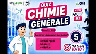 Miniature : Quiz Chimie Générale #2 🧪 | Niveau Facile – 10 Questions | Peux-tu faire 10/10 ?