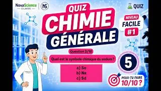 Miniature : Quiz Chimie Générale #🧪1 | Niveau Facile – 10 Questions | Peux-tu faire 10/10 ?