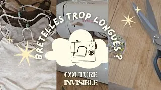 Miniature : Comment raccourcir des bretelles de t-shirt (Couture invisible en sandwich)  🪡🧵