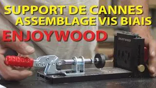 Miniature : J'ai testé ce gabarit à vis biais de Enjoywood pour faire un support de cannes