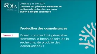 Miniature : SESSION 1 part 1 ColloqueOfis2025