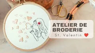 Miniature : Broderie de la St Valentin. Patron de broderie : Love is in the air ✨