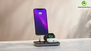 Miniature : Satechi Duo Chargeur sans fil 3 en 1 avec Power Bank 10000 mAh pour iPhone, AirPods et iPad M1/M2
