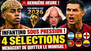 Miniature : 🚨 MONDIAL 2026 EN DANGER : 4 GRANDES SÉLECTIONS LANCENT UN ULTIMATUM À LA FIFA !