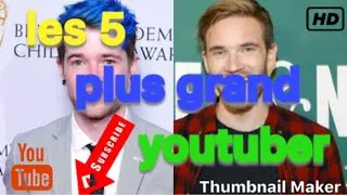Miniature : Les 5 plus grand youtuber du monde