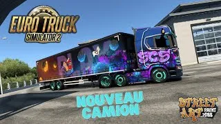 Miniature : Eurotruck simulator 2 - Mon nouveau Scania avec le paint job Street Art