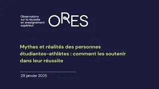 Miniature : Webinaire | Mythes et réalités des personnes étudiantes-athlètes