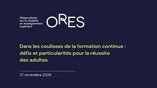 Miniature : Webinaire | Formation continue : particularités et défis pour la réussite des adultes