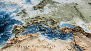 Miniature : Carte du Monde Topographique Effet 3D : relief spectaculaire et décoration premium | Original Map