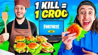 Miniature : 1 KILL = 1 CROC dans nos BURGER fait MAISON sur FORTNITE BATTLE ROYALE !