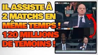 Miniature : Infantino a assisté à 2 matchs EN MÊME TEMPS ! Sosie ? Bilocation ou IA ?