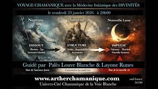 Miniature : voyage chamanique  Médecine des Divinités  L’ALCHIMIE de NEPTUNE & SATURNE    PALÈS LOUVE BLANCHE
