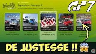 Miniature : GT7 - Un fail honteux 🫣 et une dernière course haletante !💪 - Weekly Challenge - Septembre Semaine 3