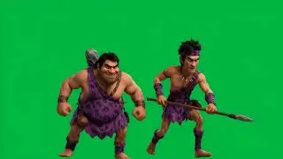 Miniature : Prehistoric men dressed in purple 4K green screen #funnyvideo #prehistory