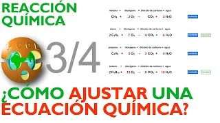 Miniature : AJUSTAR (O BALANCEAR) UNA ECUACIÓN QUÍMICA 3/4 - Primeros alcanos