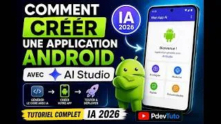 Miniature : Comment Créer une Application Android avec AI Studio | Tutoriel Complet IA 2026