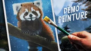 Miniature : Peindre un panda roux | démonstration peinture animalière à l'acrylique