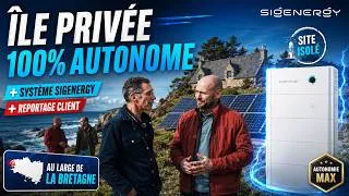 Miniature : Une île privée autonome en électricité grâce à notre système solaire avec batteries SIGENSTOR !
