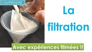 Miniature : Qu'est-ce que la filtration ? En 4 minutes ! 🧪 Chimie collège et lycée :  (niveau 6ème et plus)