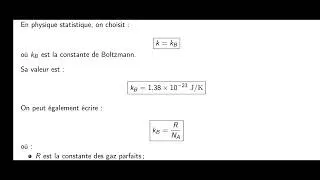 Miniature : Physique statistique partie 05 : Entropie statistique 