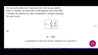 Miniature : Cours physique statistique partie 03 : Quelques exemples d'espace des phases 