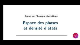 Miniature : Cours physique statistique partie 02 : Espace des phases et densité d'état 