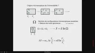 Miniature : Thermodynamique cours 7 (2023) - entropie