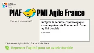 Miniature : C3 - Intégrer la sécurité psychologique comme prérequis Fondement d'une agilité durable R MEKKI