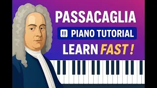 Miniature : Learn FASTER Passacaglia on piano - HAENDEL ( Easy piano tutorial )