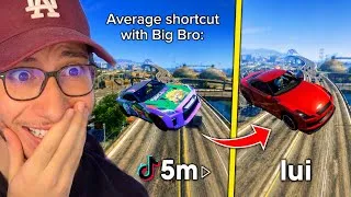 Miniature : IL REPRODUIT LES STUNTS LES PLUS VIRALES DE TIKTOK SUR GTA 5 ! (il est trop fort 😭)