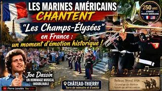 Miniature : Les Marines Américains chantent Les Champs Élysées en France  un moment d'émotion historique.
