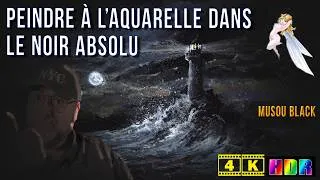 Miniature : Peindre à l'aquarelle dans le noir absolu.Musou black (4K-hdr-Dolby vision)