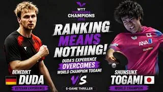 Miniature : Ranking Means Nothing! Duda's Experience Overcomes World Champion Togami | WTT Yokohama 2026｜Duda