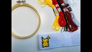 Miniature : Embroidery | Cross Stitch | Basic Hand Embroidery Design for Beginners | Pikachu #Pokemon #DIY