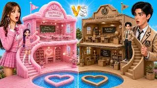 Miniature : Doll Room Makeover | Fluffy vs Cardboard 🏠✨ Quelle école choisirez-vous par PiPi Pop FR