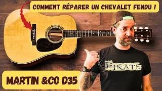 Miniature : MARTIN D35 : comment REPARER un chevalet fendu ! tuto facile !