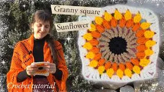 Miniature : TUTO CROCHET - Grand Granny Square Tournesol - Facile et Rapide 🧶🌻