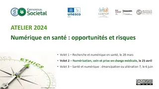 Miniature : Atelier 2024 - Volet 2 : Numérisation, soin et prise en charge médicale