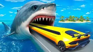 Miniature : UNE LAMBO PEUT-ELLE PASSER SUR UN MÉGALODON GÉANT DANS GTA 5 ? - EXPÉRIENCE GTA 5