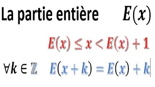 Miniature : La partie entière  E(x). définition et propriétés.