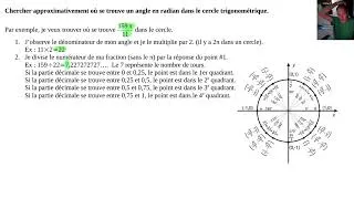 Miniature : Repérer où se trouve un angle en radians sur le cercle (approximativement)