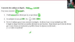 Miniature : Convertir des radians en degrés